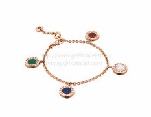 Copy BVLGARI BVLGARI Bracelet in Pink Gold with Mother of Pearl Carnelian Malachite Lapis