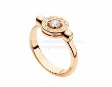 Fake BVLGARI BVLGARI Flip Pink Gold Ring with Diamond