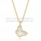 Van Cleef Arpels Lucky Alhambra Butterfly Necklace Yellow Gold With White Mother Of Pearl