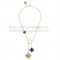 Van Cleef & Arpels Magic Alhambra Necklace Yellow Gold 6 Motifs With Gray White Lapis Mother Of Pearl