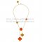 Van Cleef & Arpels Magic Alhambra Necklace Yellow Gold 6 Motifs With Tiger's Eye Onyx Mother Of Pearl