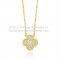 Van Cleef & Arpels Vintage Alhambra Pendant Yellow Gold With Diamonds