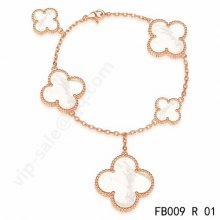 Replica Van Cleef & Arpels Magic Alhambra Bracelet In Pink Gold With Mother-Of-Pearl