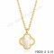 Fake Van Cleef & Arpels Vintage Alhambra Pendant In Gold With White Mother-Of-Pearl