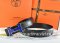 Hermes Reversible Belt Black/Black Crocodile Stripe Leather With18K Blue Narrow H Buckle