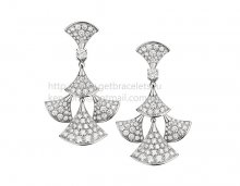 Replica Bvlgari DIVAS' Dream White Gold Earrings with Pave Diamonds