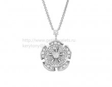 Replica Bvlgari Divas' Dream Necklace in White Gold with Pave Diamonds Petals