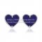 Van Cleef & Arpels Sweet Alhambra Heart Earrings White Gold With Lapis Stone Mother Of Pearl