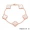 Replica Van Cleef & Arpels Alhambra Bracelet In Pink With 5 White Clover