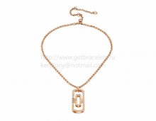 Replica BVLGARI Parentesi Necklace in Pink Gold with Full Pave Diamonds