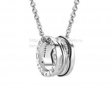 Replica Bvlgari B.zero1 Design Legend Necklace with White Gold Pendant Set with Pave Diamonds