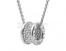 Replica Bvlgari B.zero1 Pave Diamond Pendant with White Gold Chain