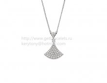 Replica Bvlgari Divas' Dream Necklace White Gold with Pave Diamonds CL856965