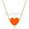 Van Cleef Arpels Sweet Alhambra Heart Pendant Yellow Gold With Red Onyx Mother Of Pearl