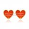 Van Cleef & Arpels Sweet Alhambra Heart Earrings Yellow Gold With Carnelian Mother Of Pearl