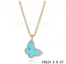 Fake Van Cleef & Arpels Sweet Alhambra Butterfly Pendant In Pink Gold