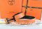 Hermes Reversible Belt Orange/Black Ostrich Stripe Leather With 18K Black Silver Width H Buckle