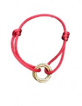 Replica Trinity de Cartier Bracelet 18k gold diamond Red Cotton