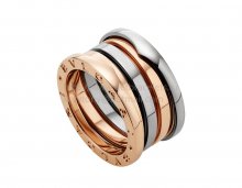 Replica Bvlgari B.zero1 Labyrinth Ring in Rose and White Gold