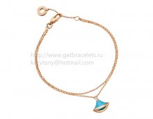 Replica Bvlgari DIVAS' Dream Bracelet Rose Gold with Tourquoise