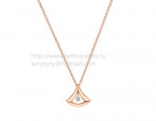 Replica Bvlgari Divas' Dream Rose Gold Openwork Necklace with Rose Gold Pendant with a Central Diamond