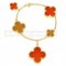 Van Cleef & Arpels Magic Alhambra Bracelet 5 Motifs Yellow Gold With Tiger's Eye Carnelian