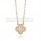 Van Cleef & Arpels Vintage Alhambra Pendant Pink Gold With Diamonds