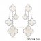 Fake Van Cleef & Arpels White Mother Of Pearl White Gold Earrings