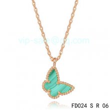 Fake Van Cleef & Arpels Sweet Alhambra Butterfly Pendant In Pink Gold