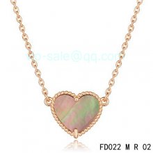 Cheap Van Cleef & Arpels Alhambra Heart Necklace In Pink Gold