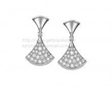 Replica Bvlgari DIVAS' Dream Earrings White Gold with Pave Diamonds