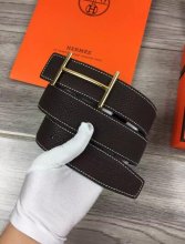 Hermes Reversible Belt Black Togo Calfskin With 18k Gold H Buckle