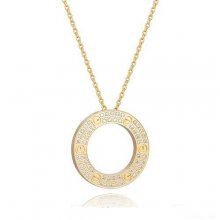 Cartier Love Necklace Set In Yellow Gold With Diamonds