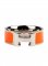 Hermes Enamel Clic H Ring in 18kt White Gold with Orange