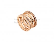 Replica Bvlgari B.zero1 Design Legend 4-Band Ring in Rose Gold Set with Pave Diamonds