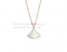 Replica Bvlgari Divas' Dream Necklace Rose Gold with Mother of Pearl and Pave Diamonds