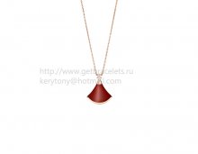 Replica Bvlgari Divas' Dream Necklace in Rose Gold with Carnelian and Diamond