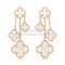 Van Cleef & Arpels Magic Alhambra 4 Motifs Earrings Pink Gold With White Mother Of Pearl