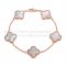 Van Cleef & Arpels Vintage Alhambra Bracelet 5 Motifs Pink Gold With Gray Mother Of Pearl