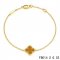 Cheap Van Cleef & Arpels Sweet Alhambra Bracelet In Yellow With Light Red Clover