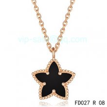 Replica Van Cleef & Arpels Alhambra Maple Leaf Pendant In Pink Gold