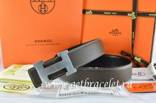 Hermes Reversible Belt Brown/Black Togo Calfskin With 18k Silver H Buckle