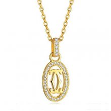 Cartier Logo Double C Necklace In Yellow Gold With Diamonds