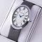 Cartier Baignoire steel womens watch replica grey satin strap