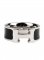 Hermes Enamel Clic H Ring in 18kt White Gold with Black