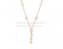 Replica Bvlgari B.zero1 Rose Gold Necklace with White Ceramic and Pave Diamonds