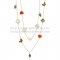 Van Cleef & Arpels Lucky Alhambra Long Necklace Yellow Gold 12 Motifs Stone Combination