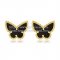 Van Cleef & Arpels Sweet Alhambra Butterfly Earrings Yellow Gold With Black Onyx Mother Of Pearl