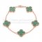 Van Cleef & Arpels Vintage Alhambra Bracelet 5 Motifs Pink Gold With Malachite Mother Of Pearl