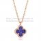 Van Cleef & Arpels Sweet Alhambra Pendant Pink Gold With Lapis Stone Mother Of Pearl 9mm